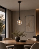 Lampa wisząca 1xE27 LACRIMA CLEAR BLACK