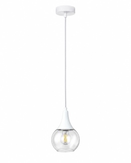 Lampa wisząca 1xE27 LACRIMA CLEAR WHITE