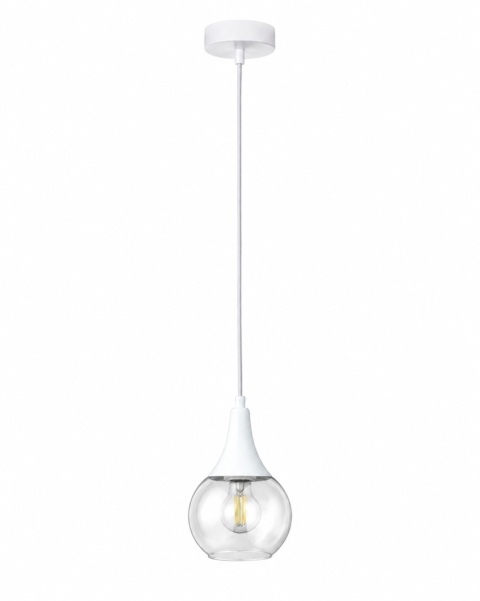 Lampa wisząca 1xE27 LACRIMA CLEAR WHITE
