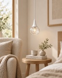 Lampa wisząca 1xE27 LACRIMA CLEAR WHITE
