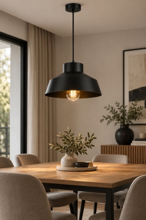 Lampa wisząca 1xE27 MOON BLACK