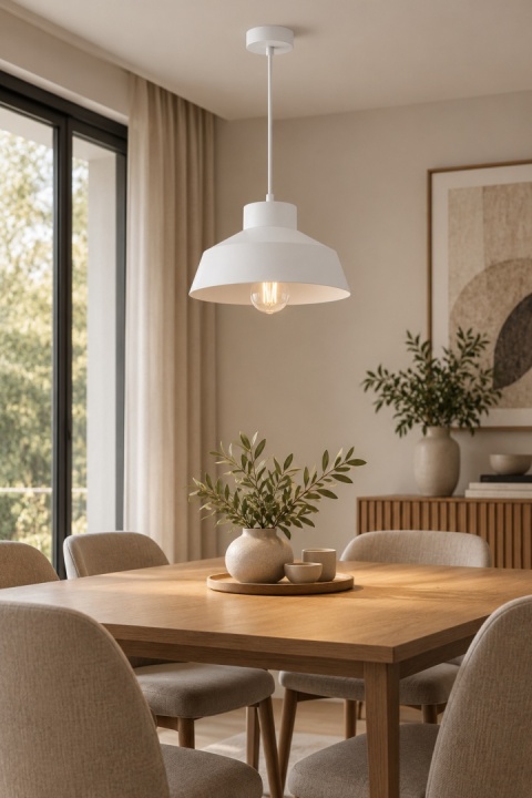 Lampa wisząca 1xE27 MOON WHITE/GOLD