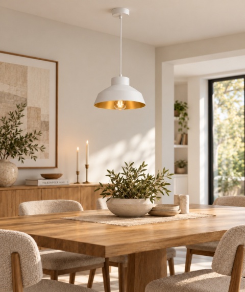 Lampa wisząca 1xE27 MOON WHITE