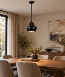 Lampa wisząca 1xE27 NEGRO WOOD BLACK