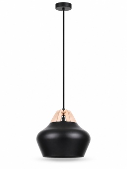 Lampa wisząca 1xE27 NEGRO WOOD NATURAL/BLACK
