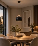 Lampa wisząca 1xE27 NEGRO WOOD NATURAL/BLACK
