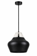 Pendant lamp 1xE27 NEGRO WOOD WHITE/BLACK