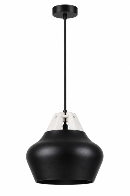 Lampa wisząca 1xE27 NEGRO WOOD WHITE/BLACK