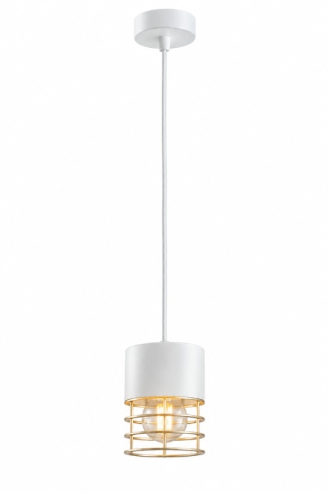 Lampa wisząca 1xE27 ROYAL WHITE/GOLD