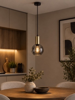 Lampa wisząca 1xE27 SUPRA BLACK/GOLD