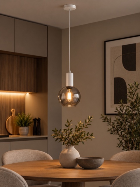 Pendant lamp 1xE27 SUPRA WHITE