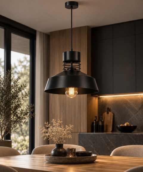 Lampa wisząca 1xE27 TITANIUM BLACK