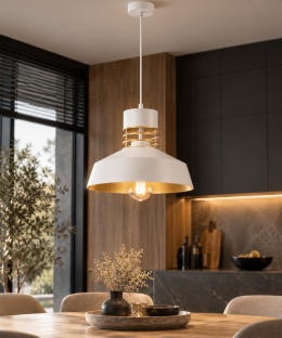 Lampa wisząca 1xE27 TITANIUM GOLD/WHITE