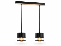 Lampa wisząca 2xE27 CASA BLACK/WOOD
