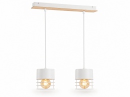 Lampa wisząca 2xE27 CASA WHITE/WOOD