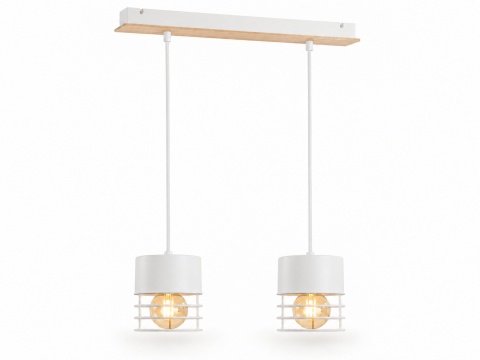 Lampa wisząca 2xE27 CASA WHITE/WOOD