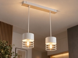 Lampa wisząca 2xE27 CASA WHITE/WOOD