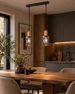 Lampa wisząca 2xE27 CROSS BLACK/GOLD