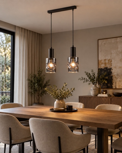 Lampa wisząca 2xE27 CROSS BLACK