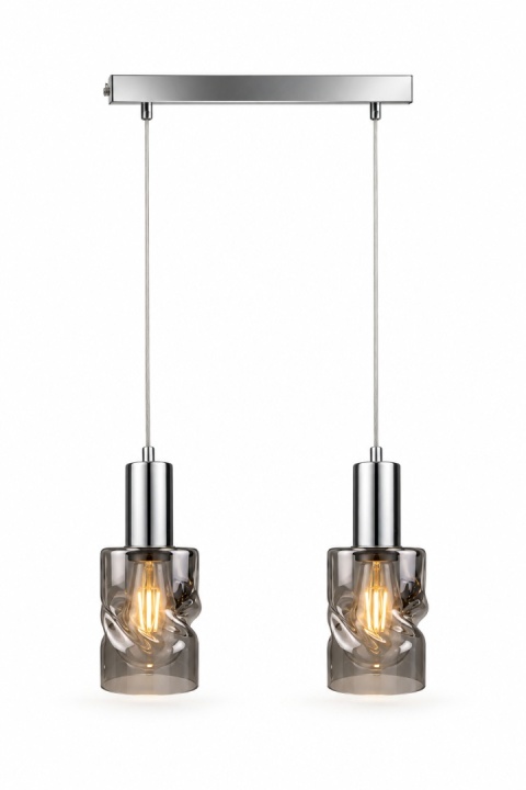 Lampa wisząca 2xE27 CROSS DARK SILVER