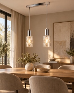 Lampa wisząca 2xE27 CROSS SILVER