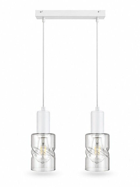 Lampa wisząca 2xE27 CROSS WHITE