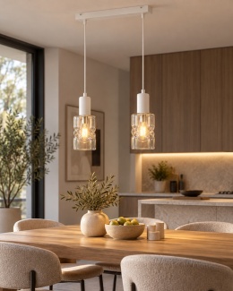 Lampa wisząca 2xE27 CROSS WHITE