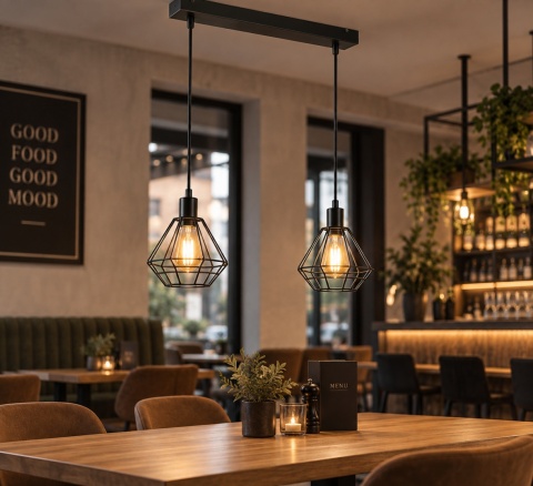 Lampa wisząca 2xE27 FOSKAL BLACK