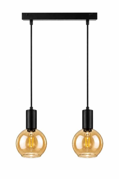 Lampa wisząca 2xE27 JANTAR BLACK