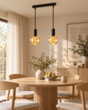 Lampa wisząca 2xE27 JANTAR BLACK
