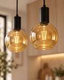 Lampa wisząca 2xE27 JANTAR BLACK