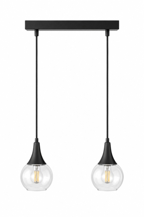 Lampa wisząca 2xE27 LACRIMA CLEAR BLACK