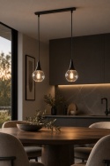 Lampa wisząca 2xE27 LACRIMA CLEAR BLACK