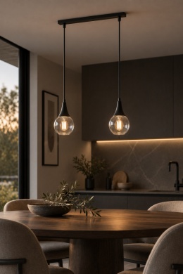 Lampa wisząca 2xE27 LACRIMA CLEAR BLACK