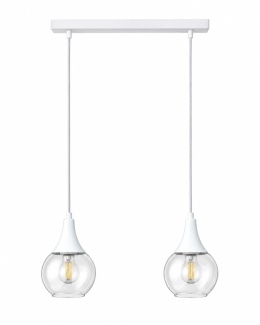 Lampa wisząca 2xE27 LACRIMA CLEAR WHITE