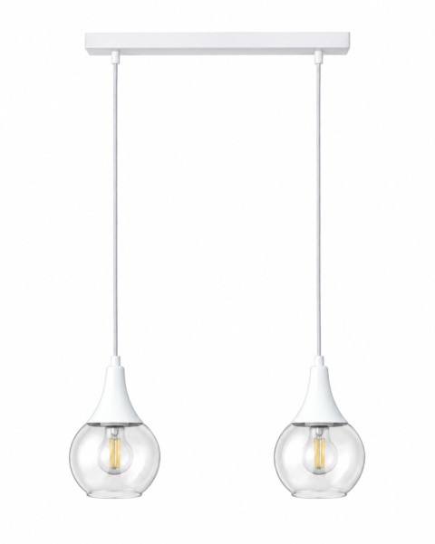 Lampa wisząca 2xE27 LACRIMA CLEAR WHITE