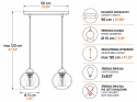 Lampa wisząca 2xE27 MIRAGE BLACK/GOLD