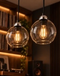 Lampa wisząca 2xE27 MIRAGE BLACK/SILVER