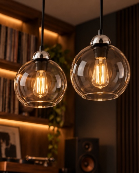 Lampa wisząca 2xE27 MIRAGE BLACK/SILVER
