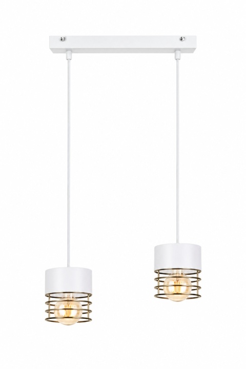 Lampa wisząca 2xE27 ROYAL WHITE/GOLD