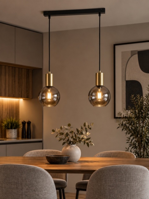 Lampa wisząca 2xE27 SUPRA BLACK/GOLD