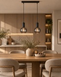 Pendant lamp 2xE27 SUPRA BLACK