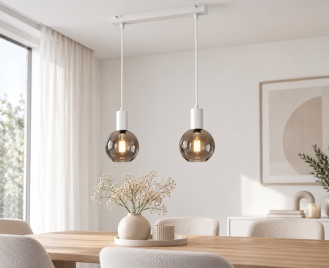 Pendant lamp 2xE27 SUPRA WHITE
