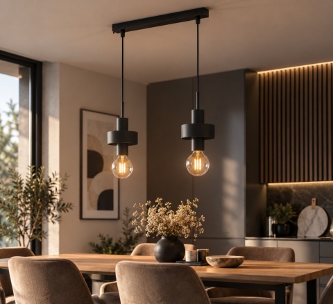Pendant lamp 2xE27 UNICA BLACK