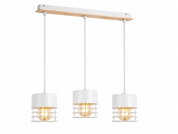 Lampa wisząca 3xE27 CASA WHITE/WOOD