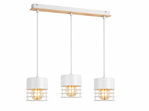 Pendant lamp 3xE27 CASA WHITE/WOOD