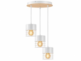 Lampa wisząca 3xE27 CASA WHITE/WOOD