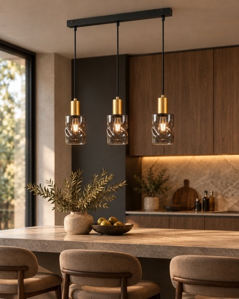 Lampa wisząca 3xE27 CROSS BLACK/GOLD