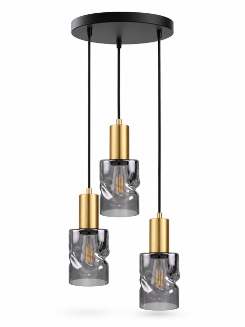 Lampa wisząca 3xE27 CROSS BLACK/GOLD