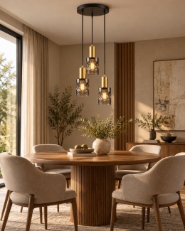 Lampa wisząca 3xE27 CROSS BLACK/GOLD